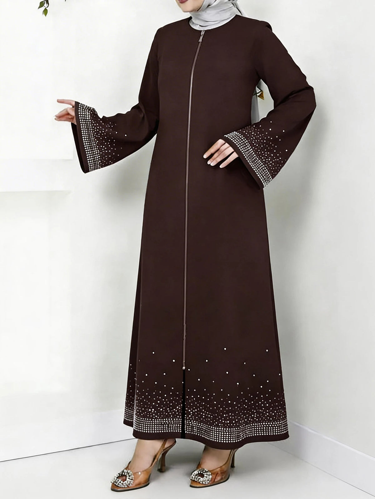 Classic Zip Abaya – Elegant Full-Opening Women's Abaya