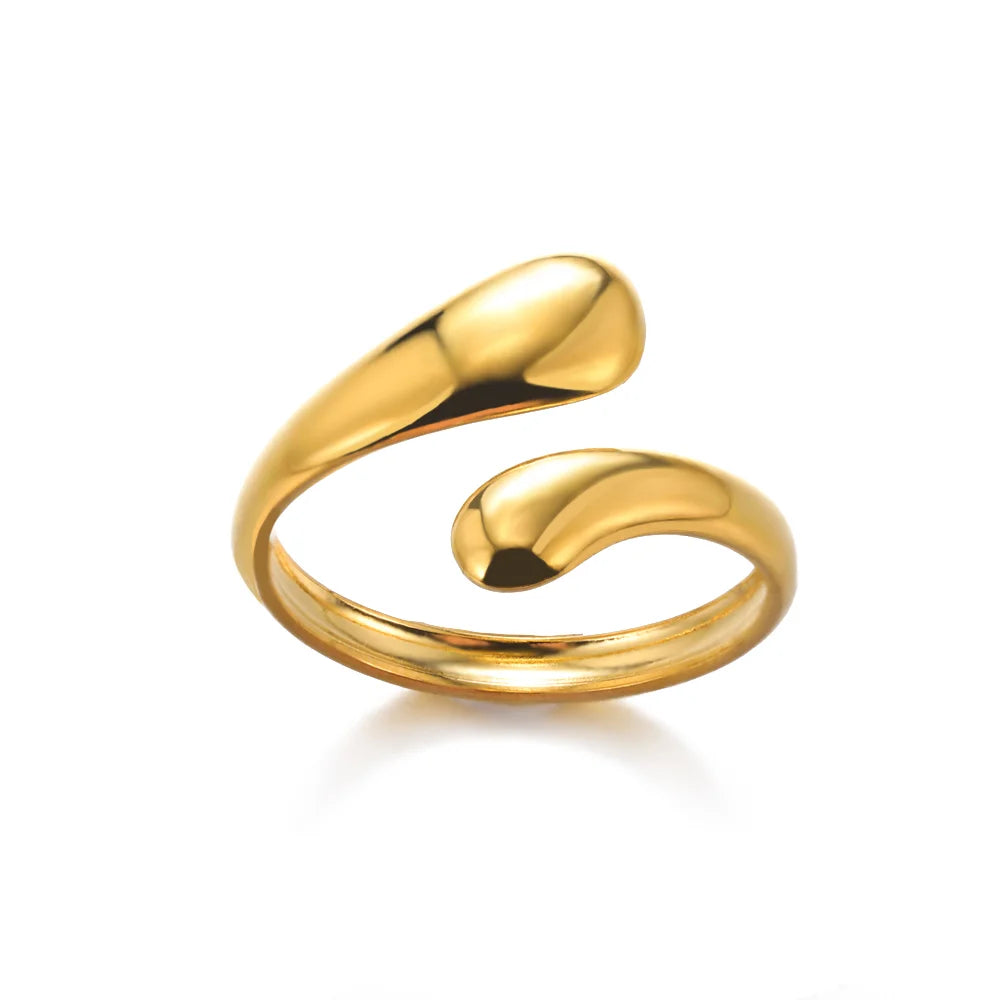 Golden Geometric Adjustable Ring