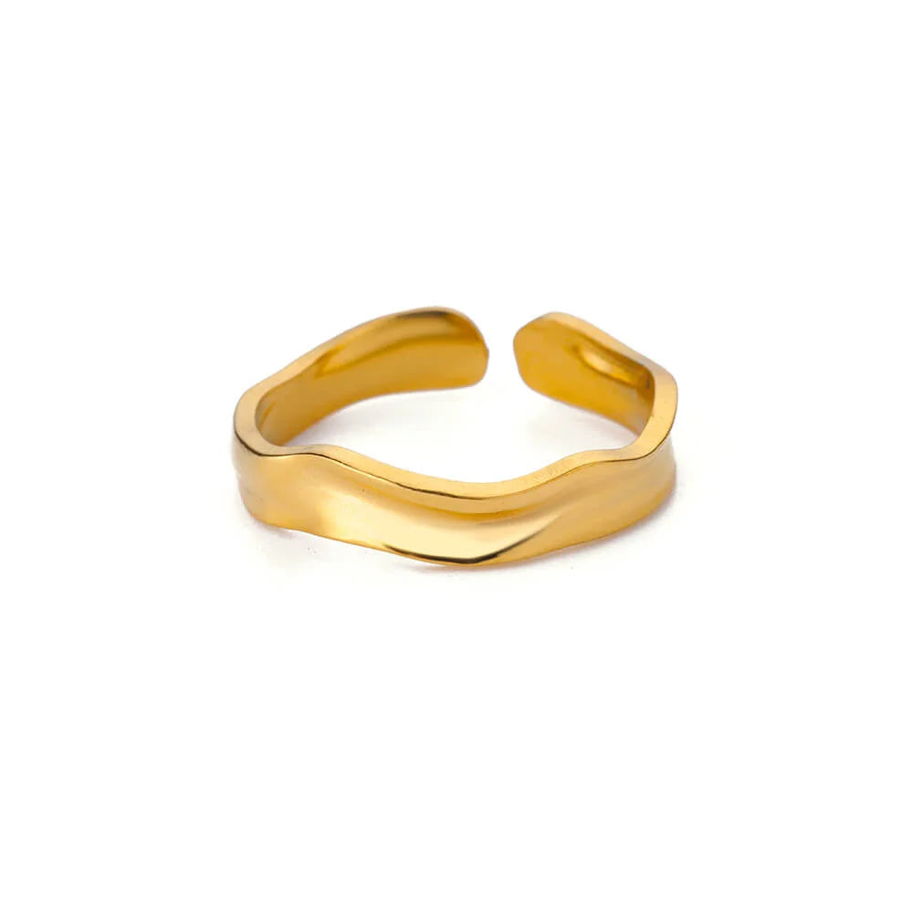 Golden Geometric Adjustable Ring
