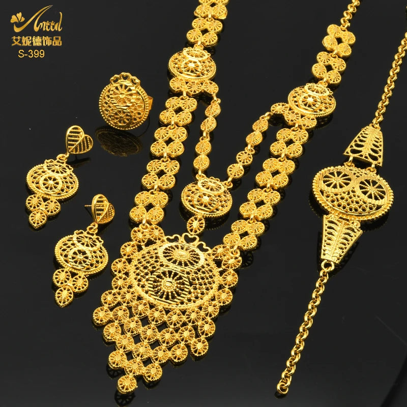 Royal Gold Wedding Jewelry Set