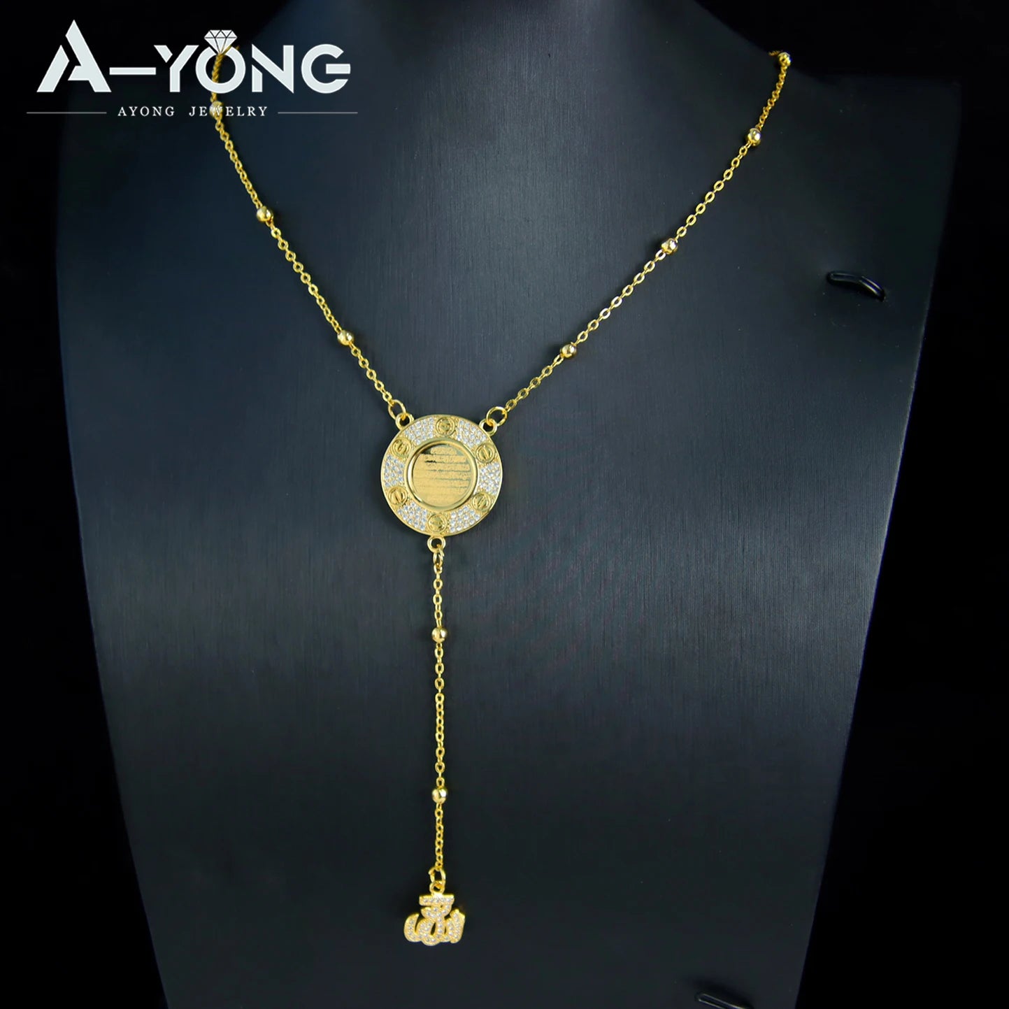 Islamic Gold Coins Long Pendant Necklace