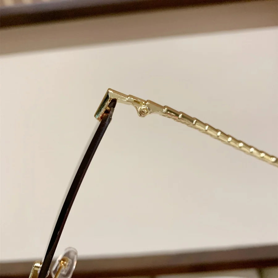 1Pc Women's Fashion Glasses New Style High-End Personality Snake Leg Frameless Cut-Edge Y2K Music Festival Trendy Street Photogr