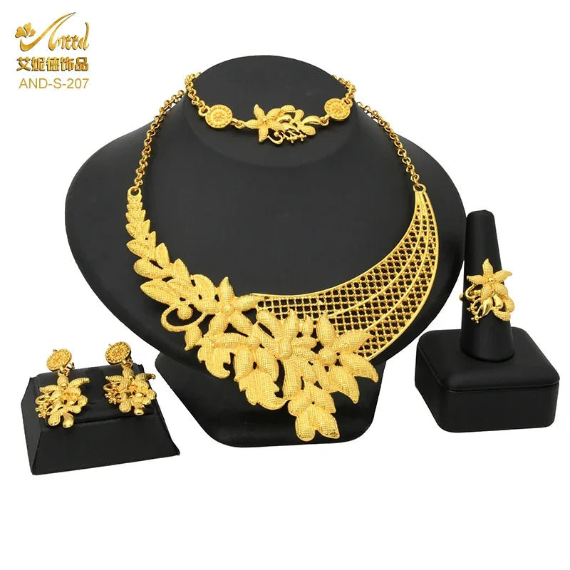 Golden Blossom Bridal Jewelry Set