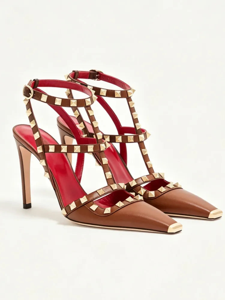Chic Rivet Strap Sandals