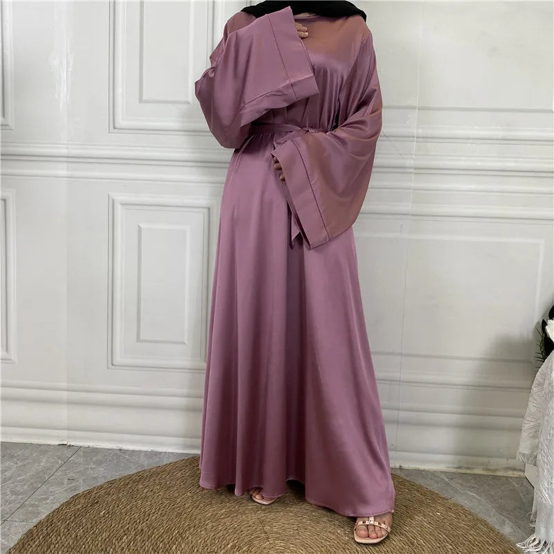 Middle Eastern Satin Long Abaya Dress