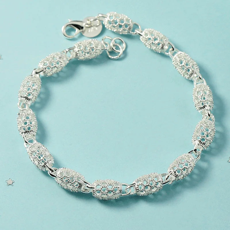 925 Sterling Silver Multi-Layer Beads Necklace & Bracelet Set