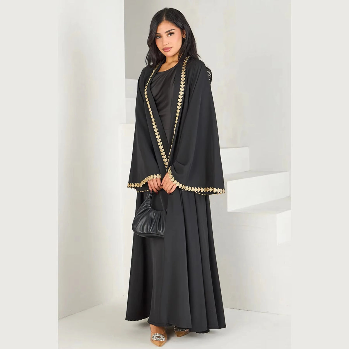 Elegant Embellished Abaya – Loose Traditional Festival Dress