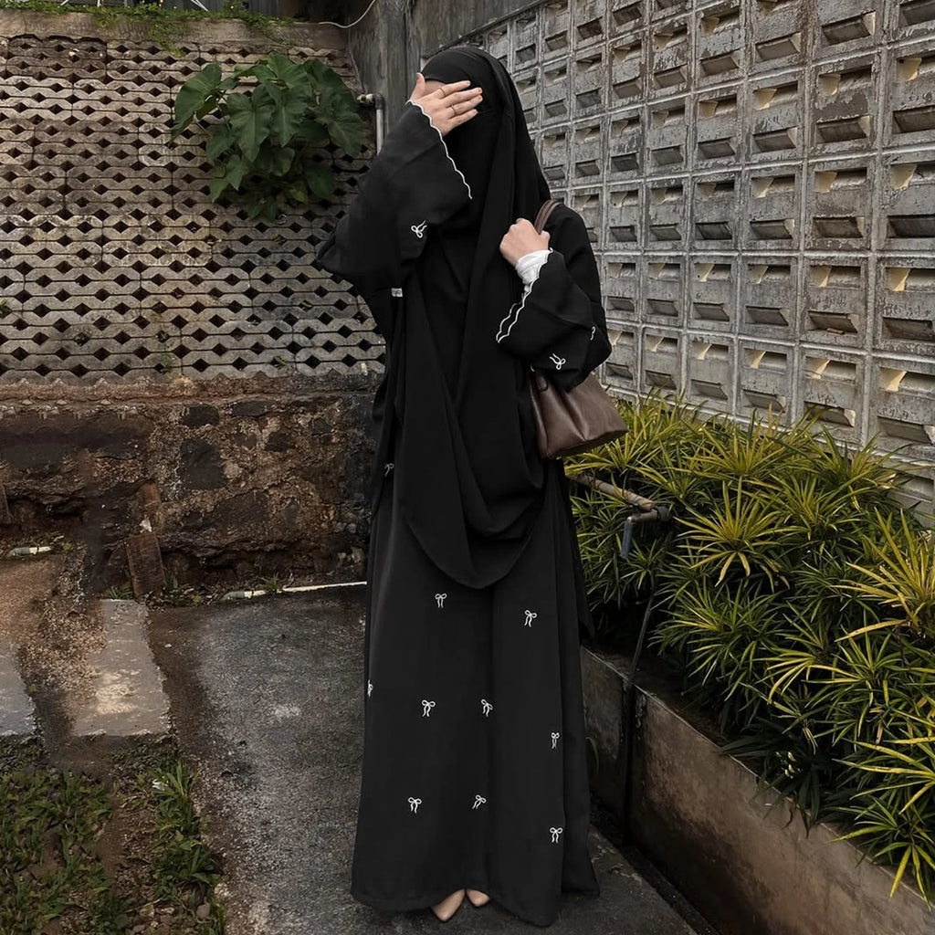 Butterfly Embroidery Luxury Dubai Abaya Kaftan