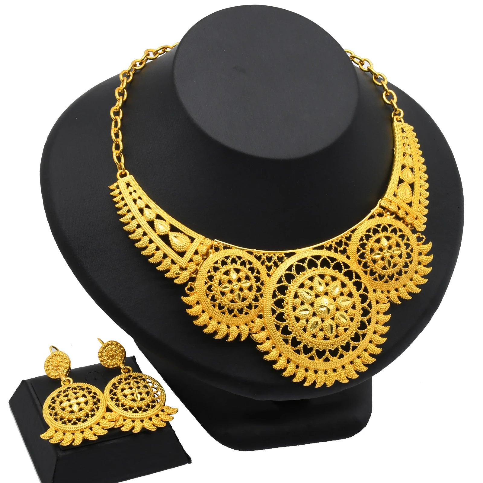 Royal Gold Wedding Jewelry Set