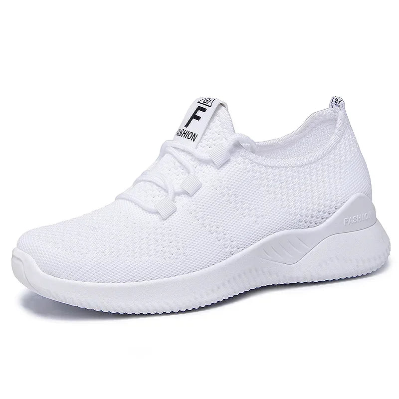 Women's Air Mesh Flats – Lightweight Lace-Up Casual Shoes