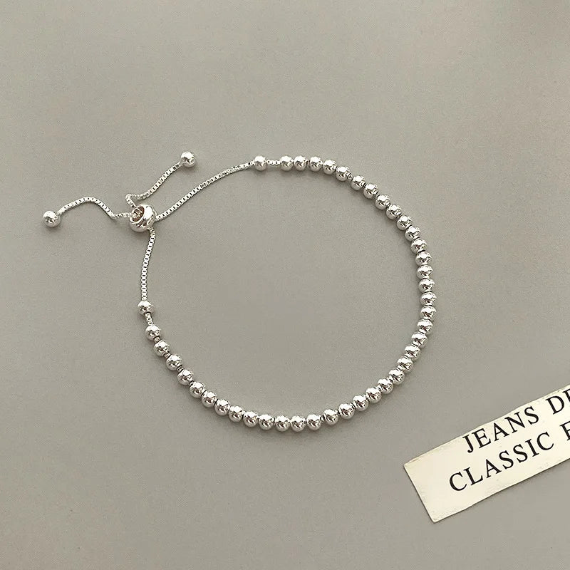 925 Sterling Silver Multi-Layer Beads Necklace & Bracelet Set