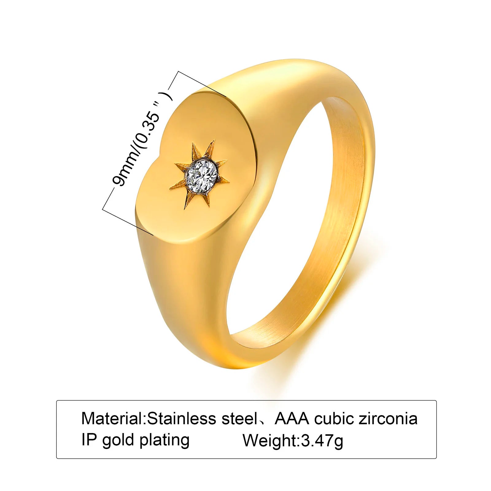Sunshine Signet Zirconia Pinky Ring