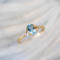 925 Silver Sea Blue Oval Ring