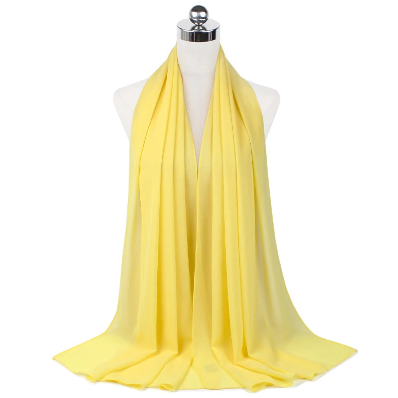 Signature Chiffon Hijab – Soft Lightweight Headscarf | 60 Colors
