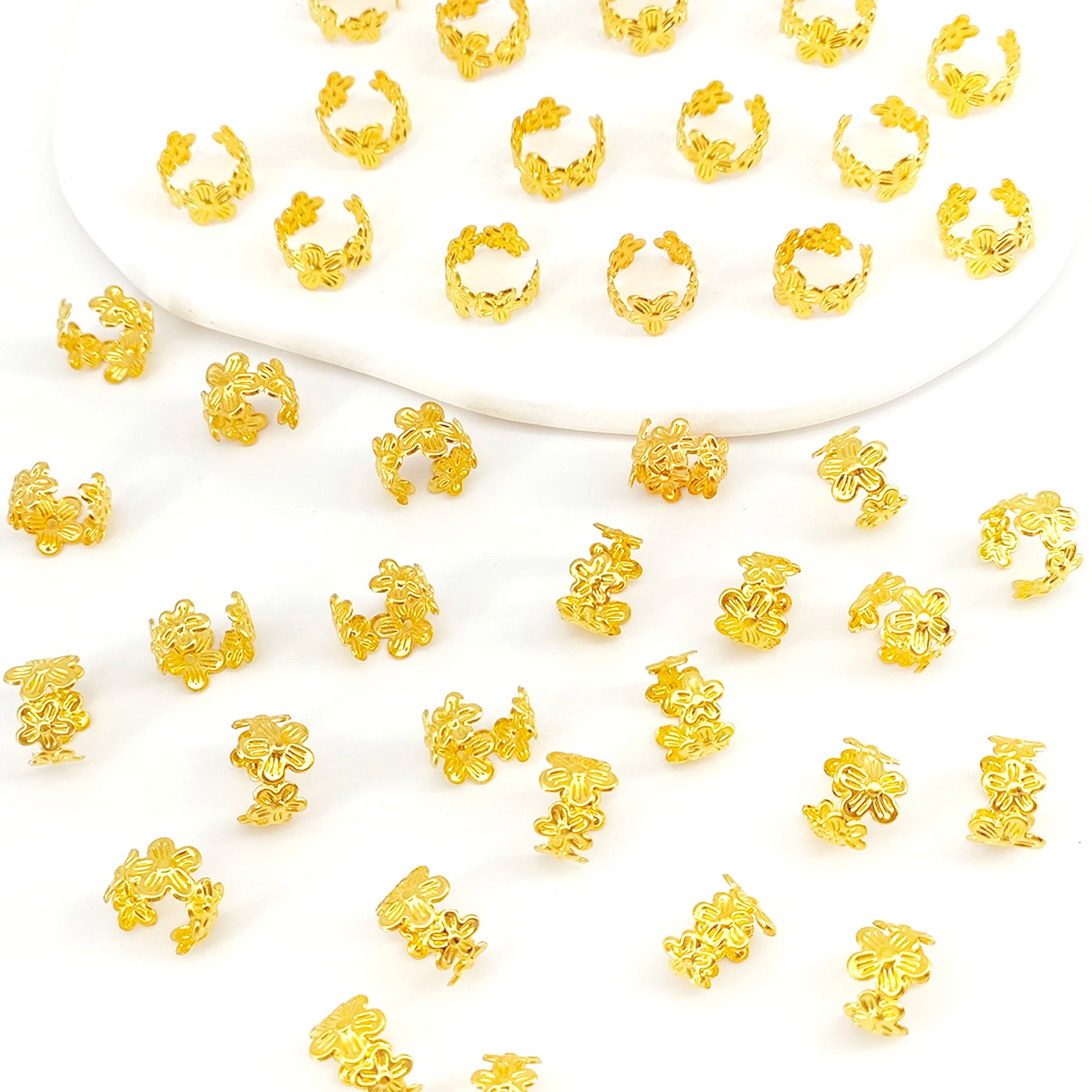 40-Piece Vine Leaf Alloy Hair Braid Rings