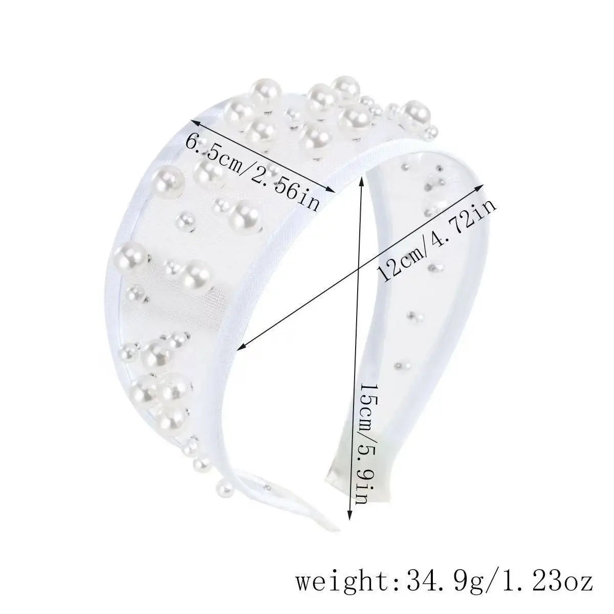 Wide Mesh Pearl Headband