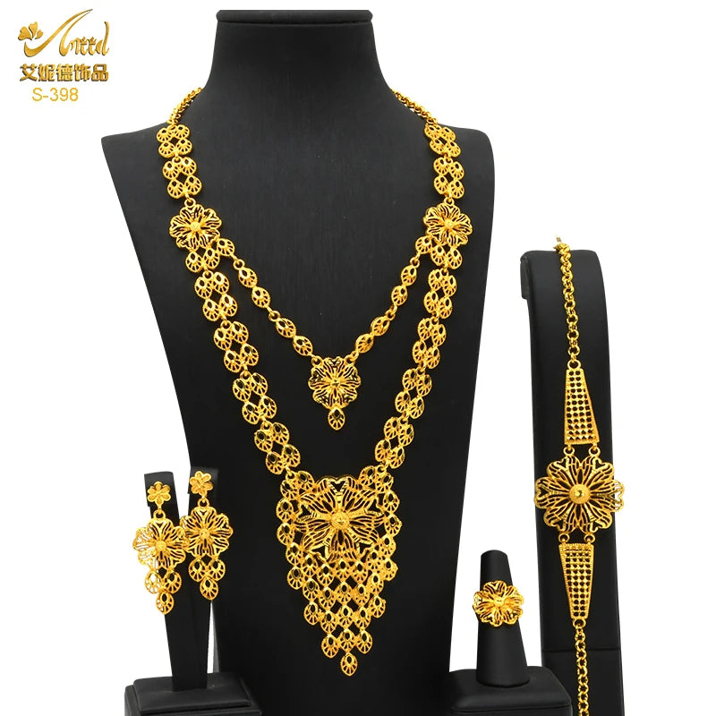 Royal Gold Wedding Jewelry Set