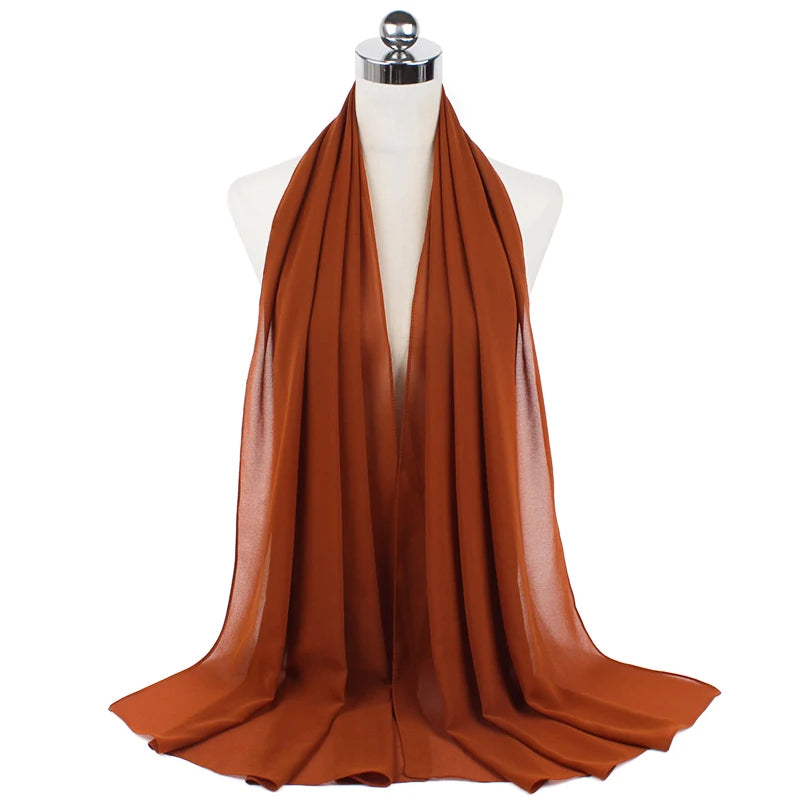 Signature Chiffon Hijab – Soft Lightweight Headscarf | 60 Colors