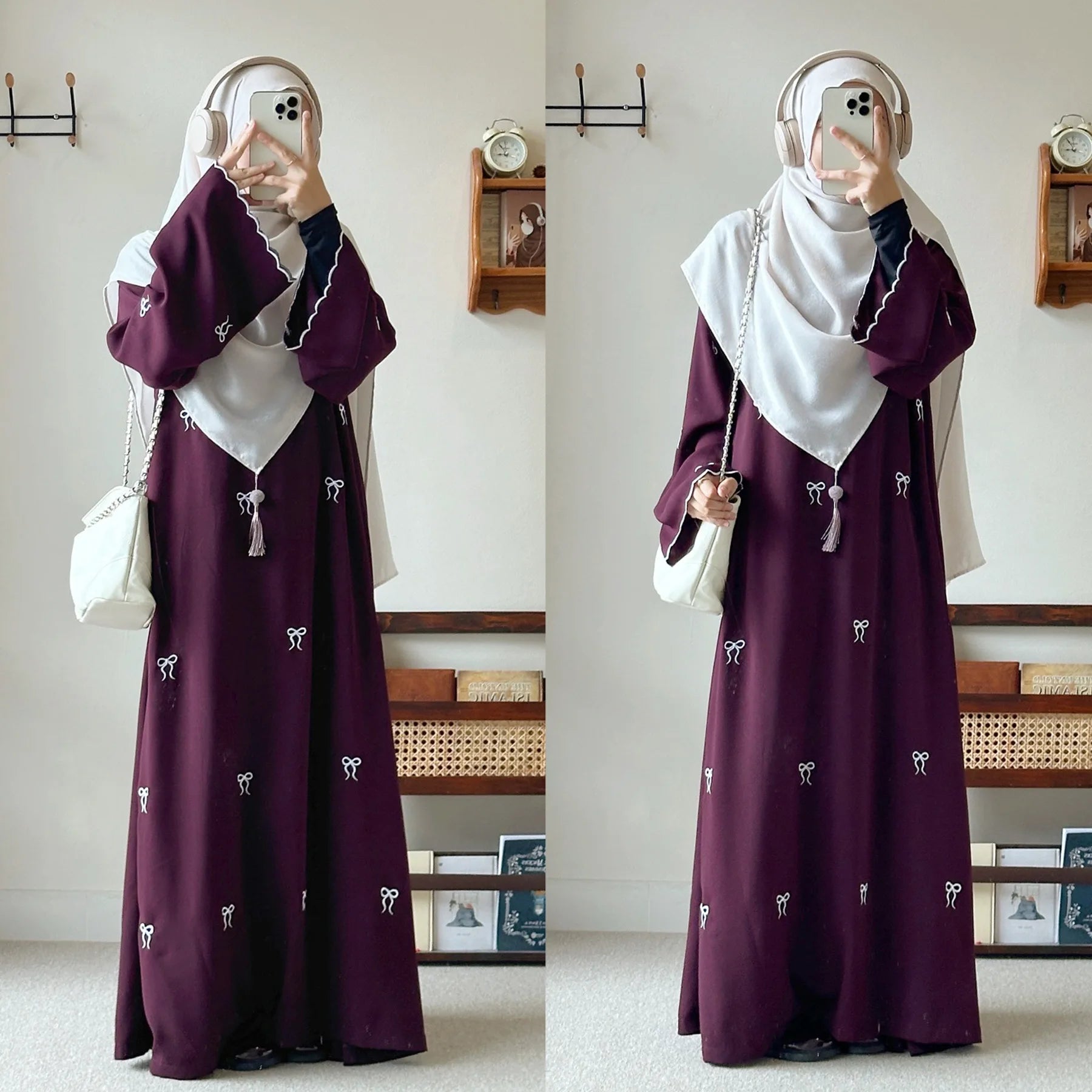Butterfly Embroidery Luxury Dubai Abaya Kaftan