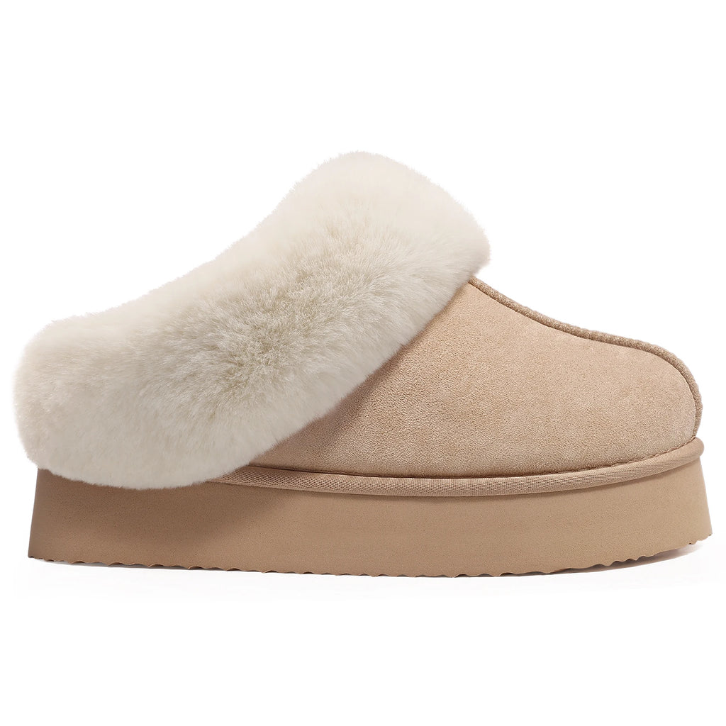 Women's Fluffy Winter Slippers – Warm Plush Fur-Lined Home Slides