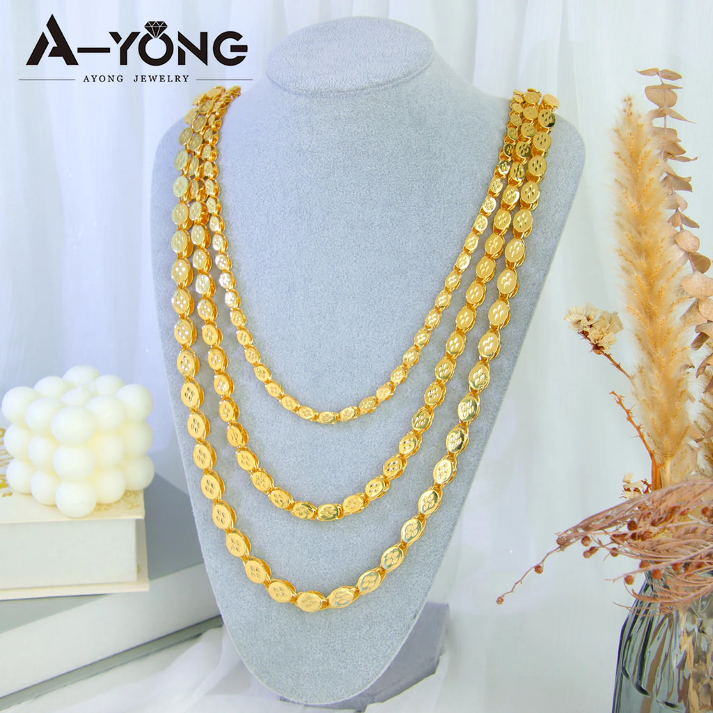 Arabic Wedding Long Gold Necklace