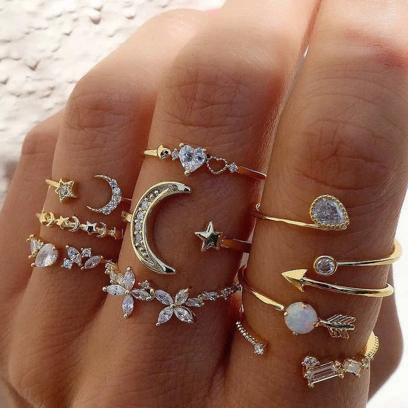 Crystal Glow Gold Ring