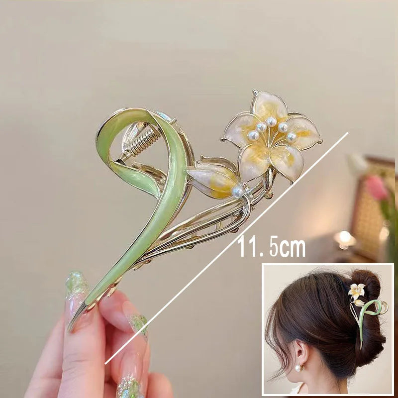 Flower Durian Shark Clip Hair Claw