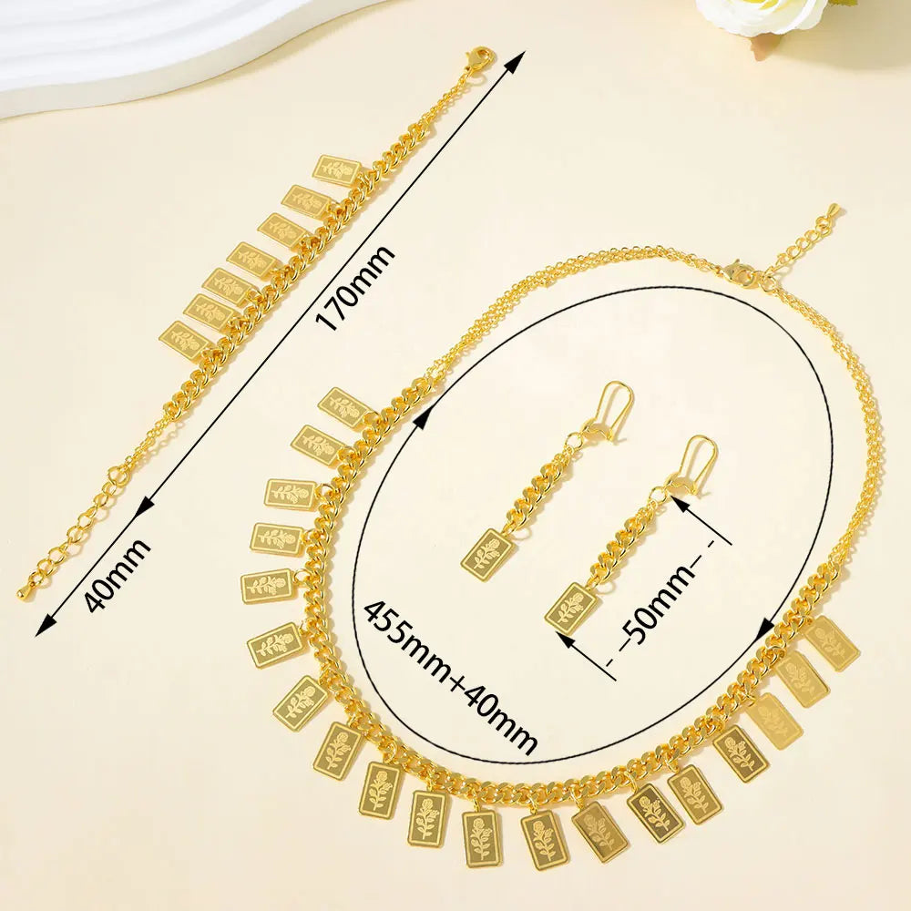 Arabic Gold Coins Necklace Set