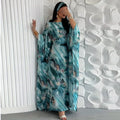 Printed Pullover Kaftan Jilbab Maxi Dress