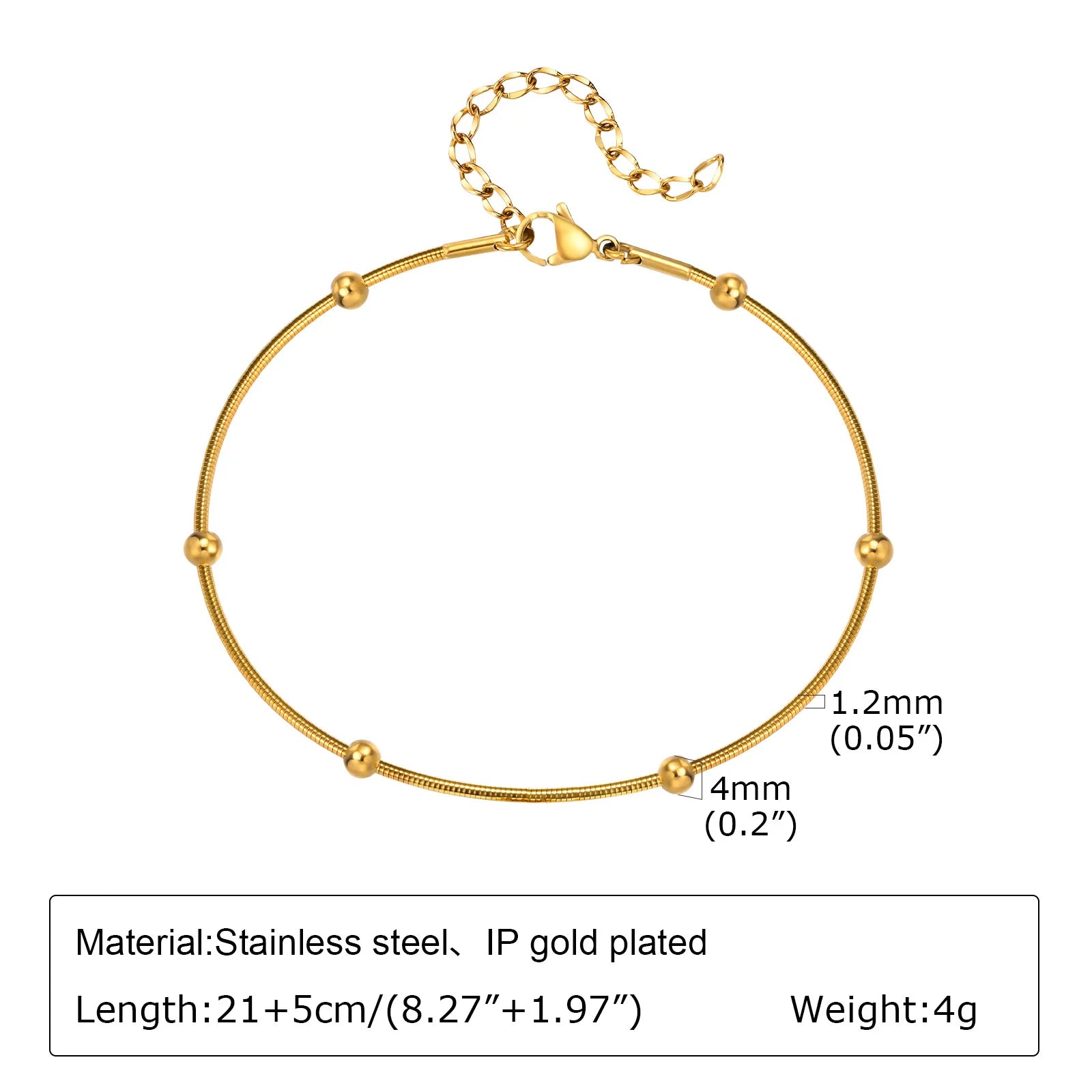 Waterproof Layered Link Chain Anklet