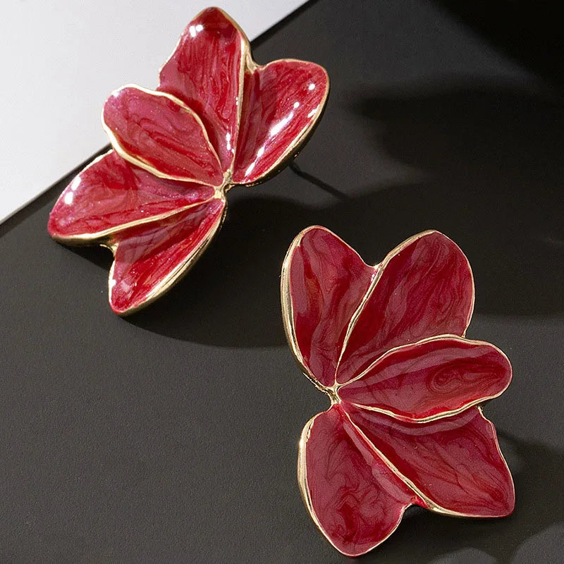 Golden Leaf Stud Earrings