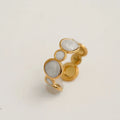 White Enamel Drip Glaze Ring