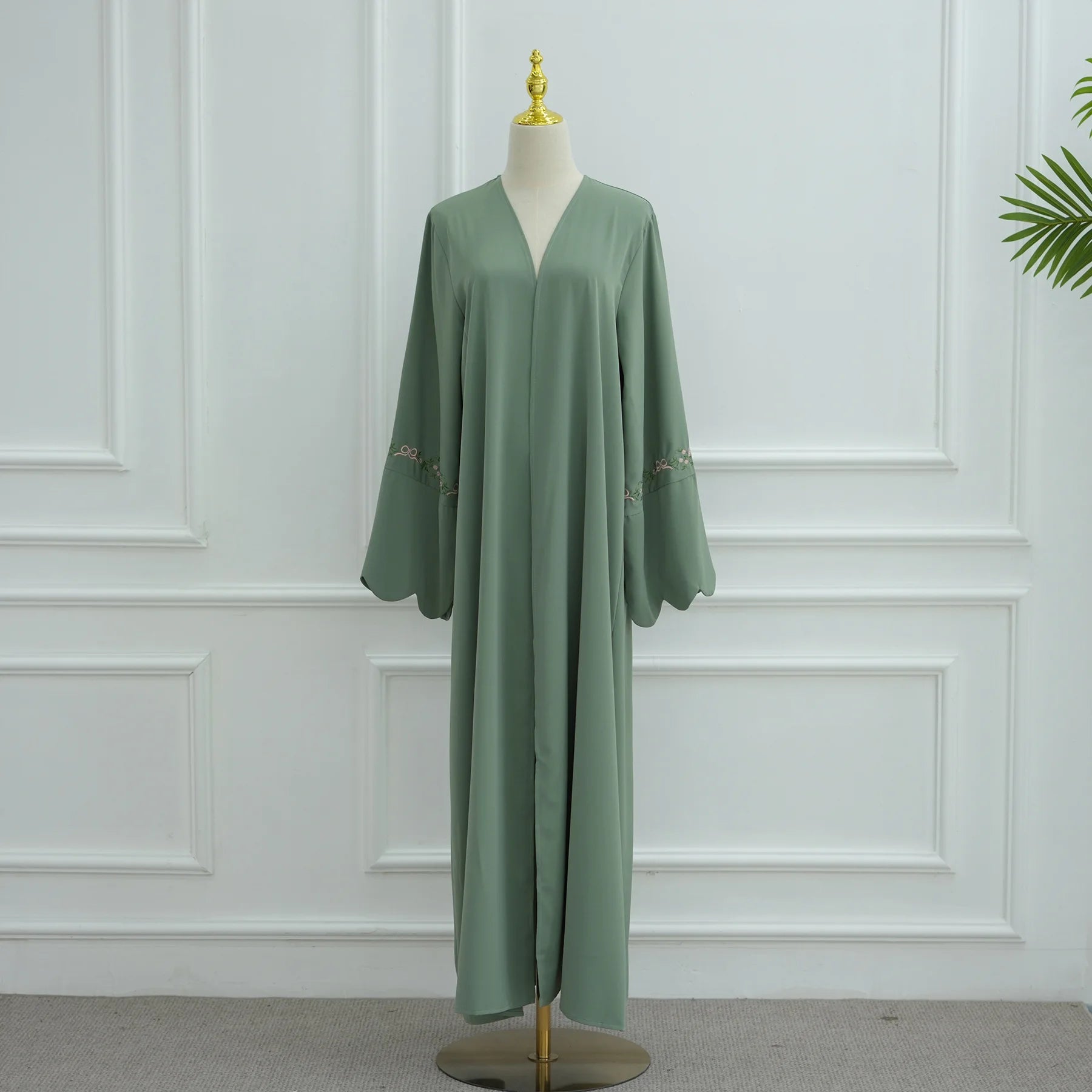 Luxurious Floral Embroidery Hijab Abaya Kaftan