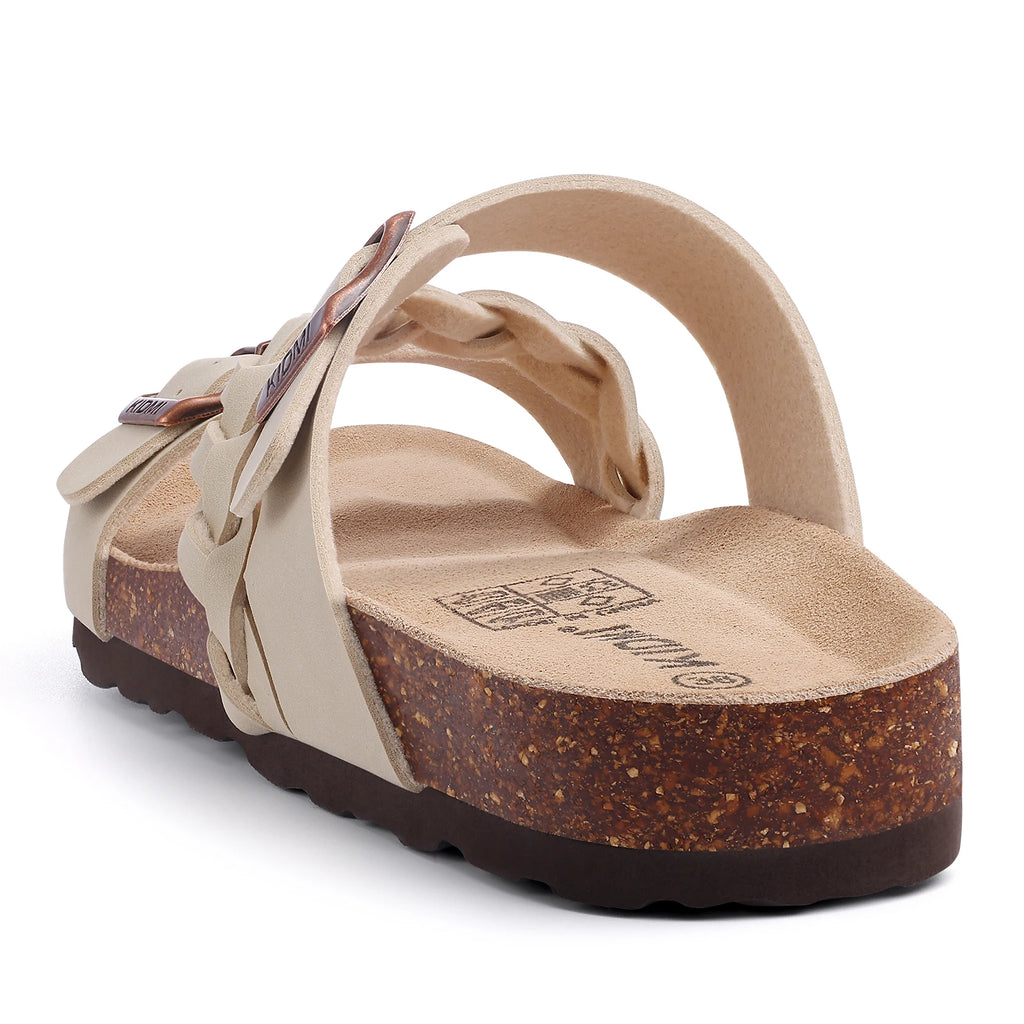 Cork Footbed Double Buckle Sandals