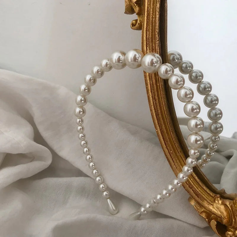 Full Rhinestone Leaf Pearl Headband