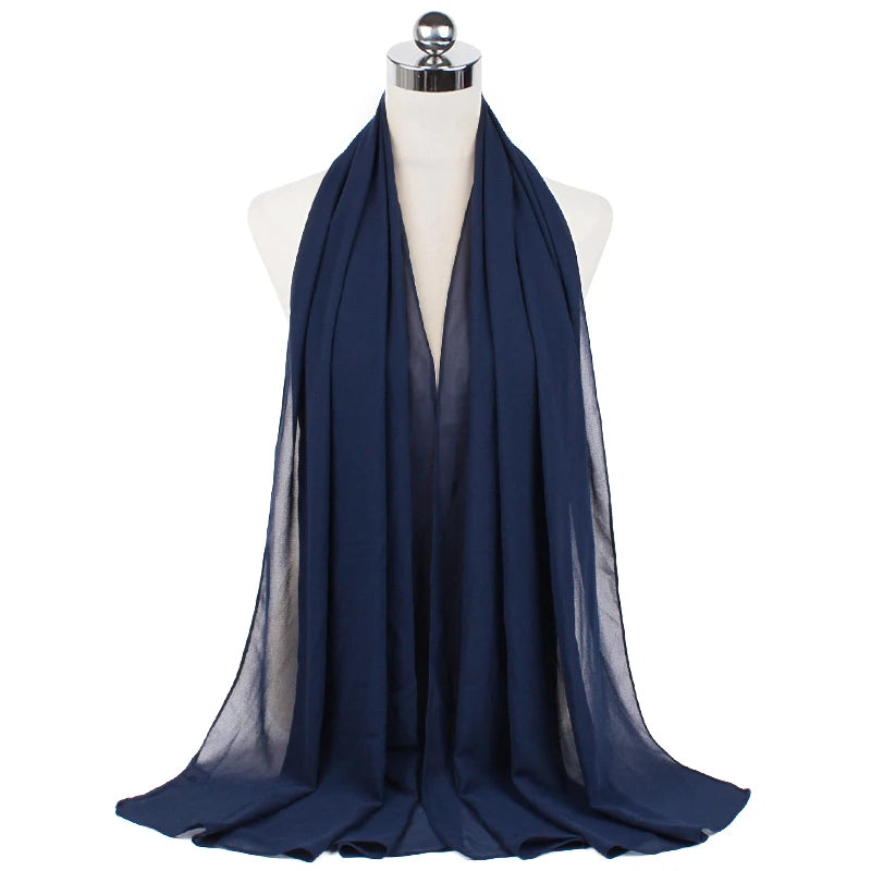 Signature Chiffon Hijab – Soft Lightweight Headscarf | 60 Colors