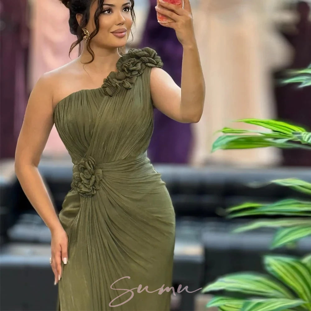 Aurora One-Shoulder Satin Gown