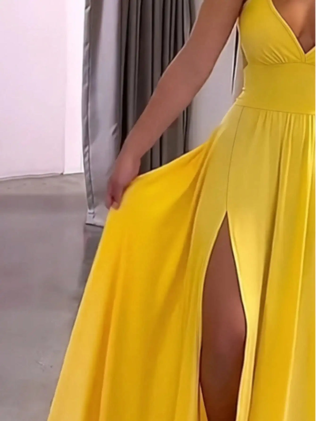 Slit Lace-Up Backless Camisole Dress