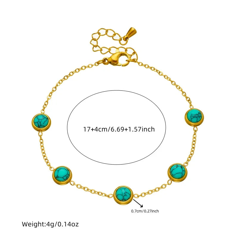 Turquoise Necklace, Bracelet & Earrings Jewellery Set