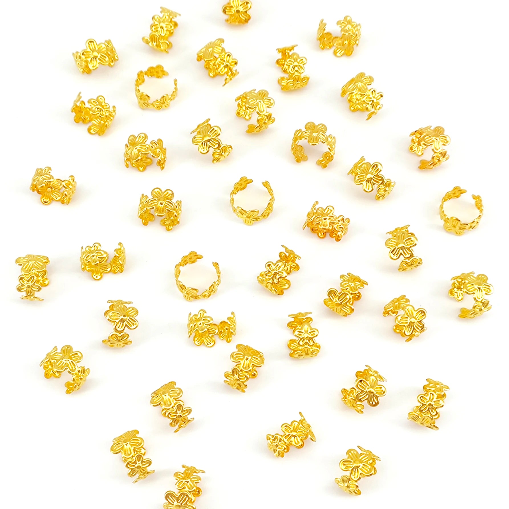 40-Piece Vine Leaf Alloy Hair Braid Rings