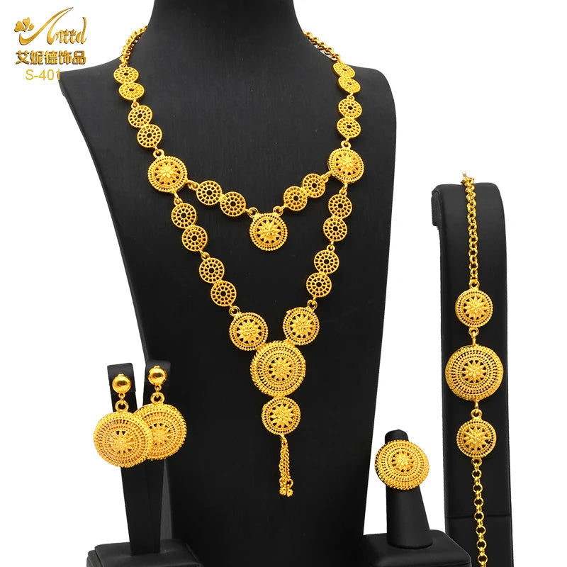 Royal Gold Wedding Jewelry Set