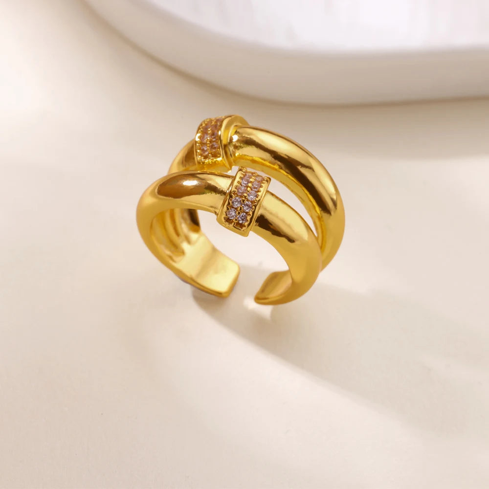 Luxe Geometric Zircon Ring