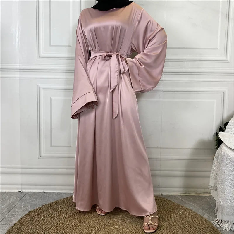 Middle Eastern Satin Long Abaya Dress