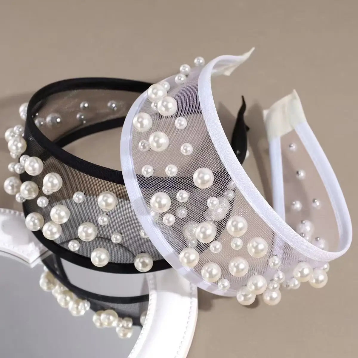 Wide Mesh Pearl Headband