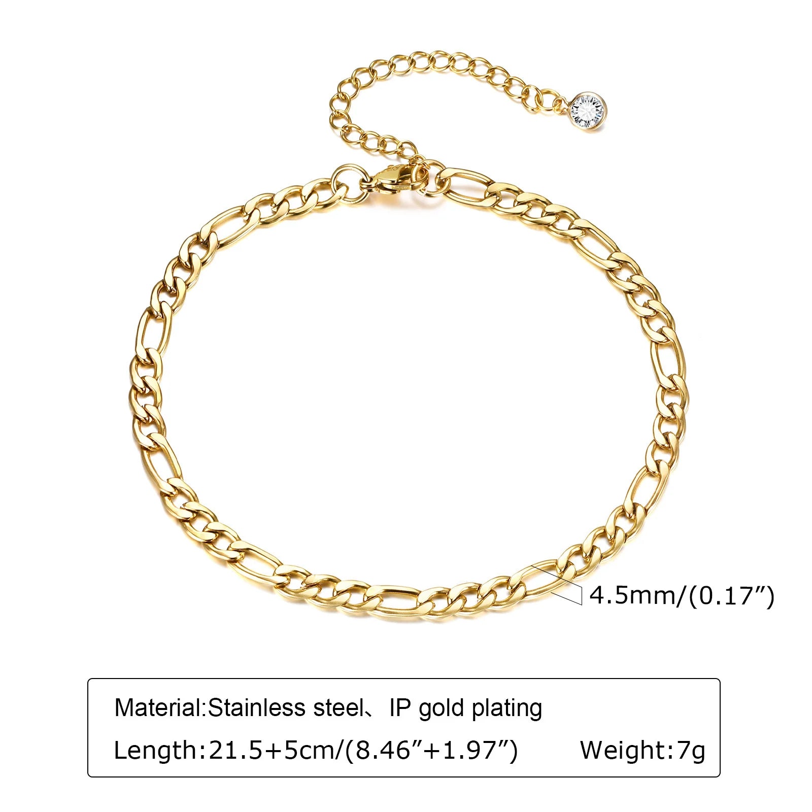 Waterproof Layered Link Chain Anklet