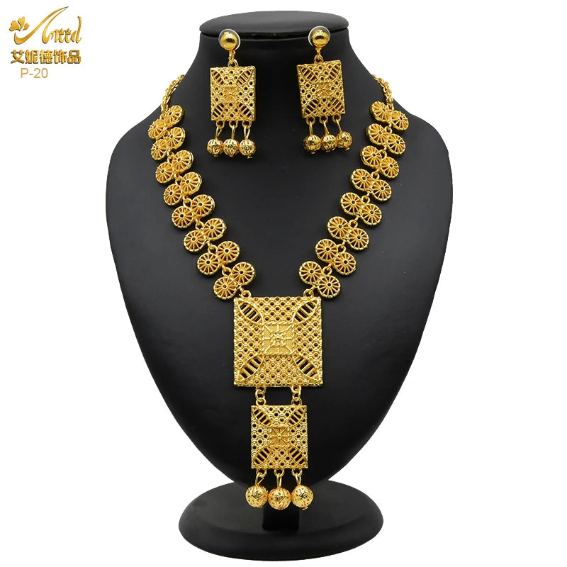Royal Gold Wedding Jewelry Set