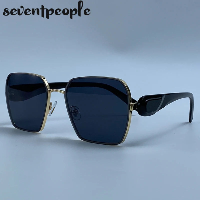 Oversized Square Sunglasses Women Big 2026 Luxury Designer Gradient Brown Sun Glasses Retro Female Travelling Eyewear Shades