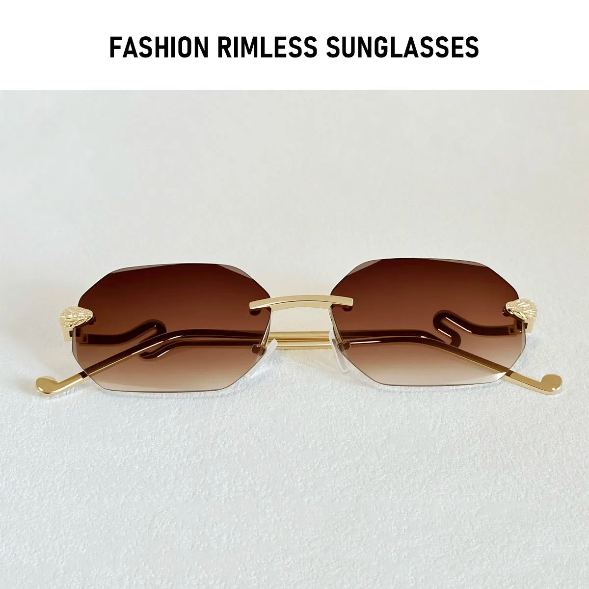 Luxury Sunglasses Women Designer Oculos UV400 protection Sunglasses Rimless Sunglass Vintage Lentes Vacation Outdoor Glasses New