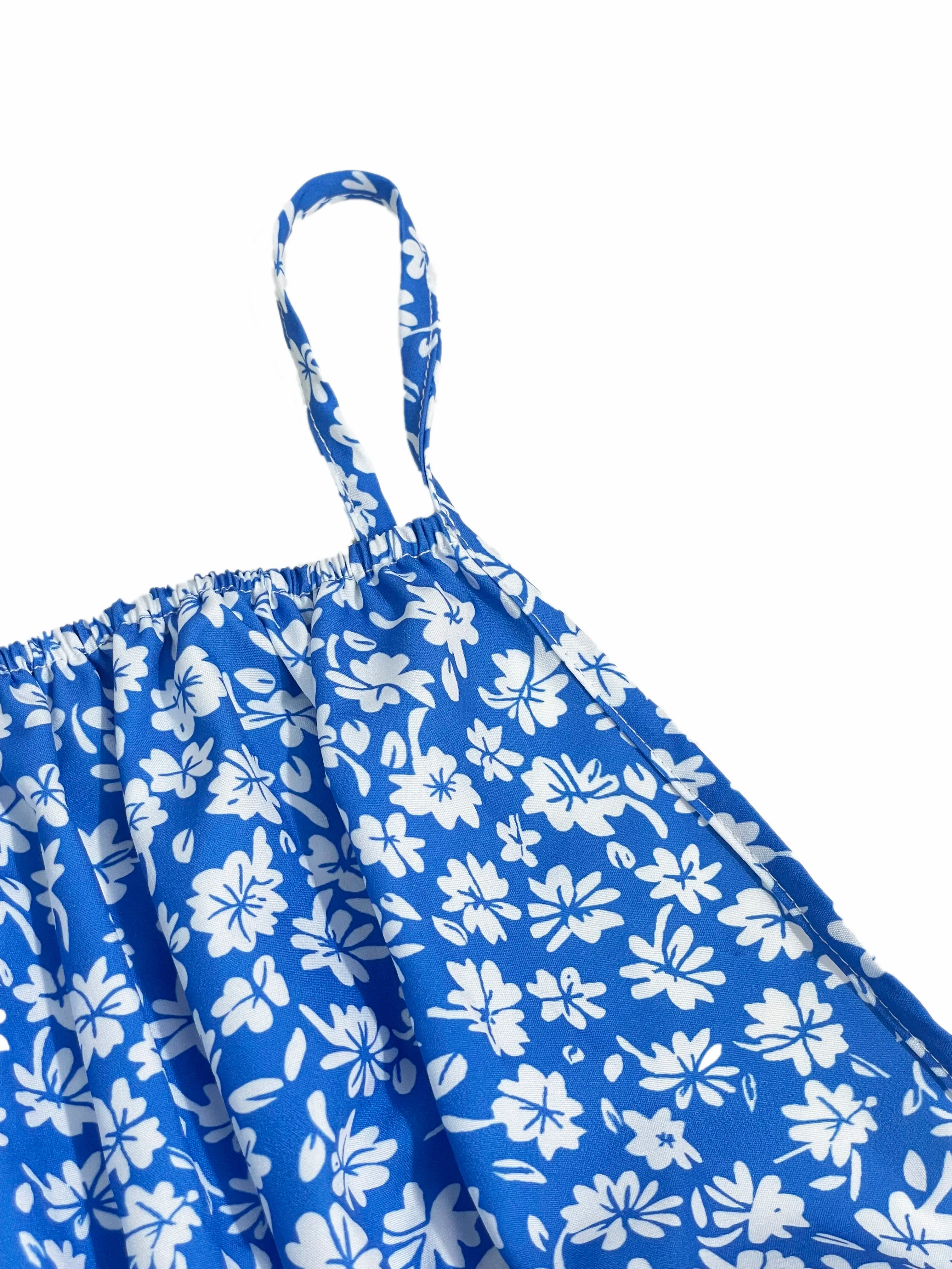 Floral Backless Strapless Mini Beach Dress