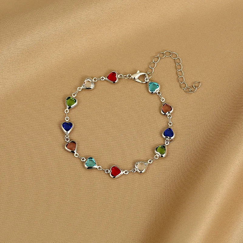 Heart Link Charm Bracelet